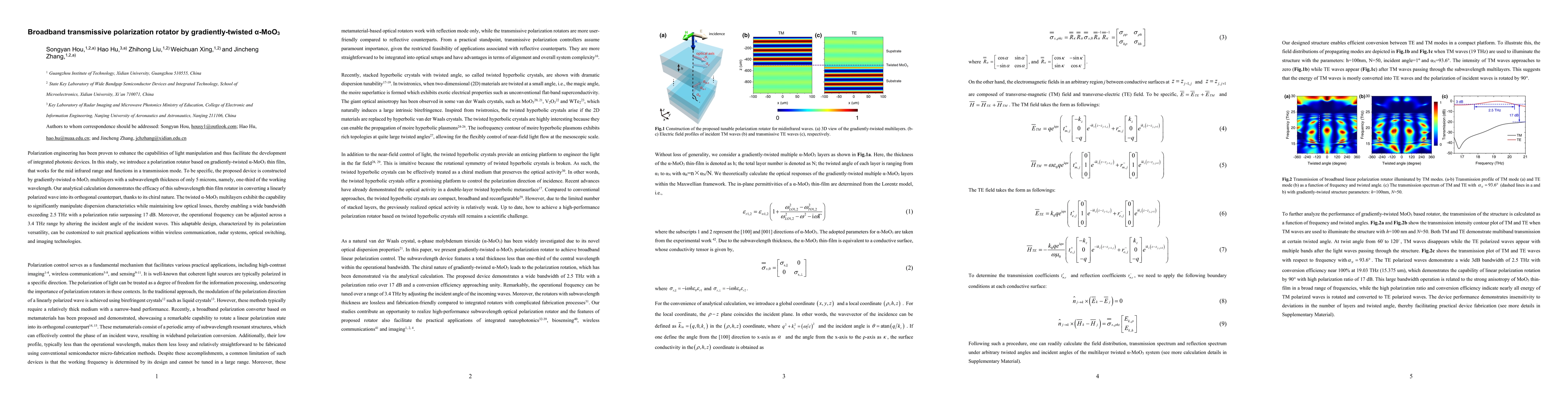 Thumbnail for Broadband transmissive polarization rotator by gradiently-twisted
  $\alpha$-MoO$_3$