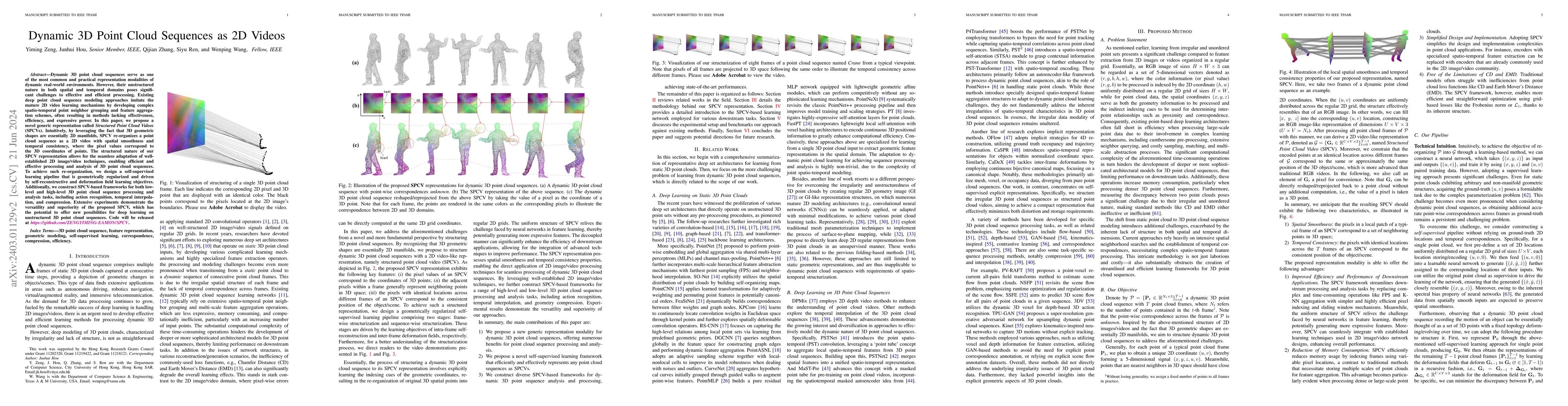 Thumbnail for Dynamic 3D Point Cloud Sequences as 2D Videos
