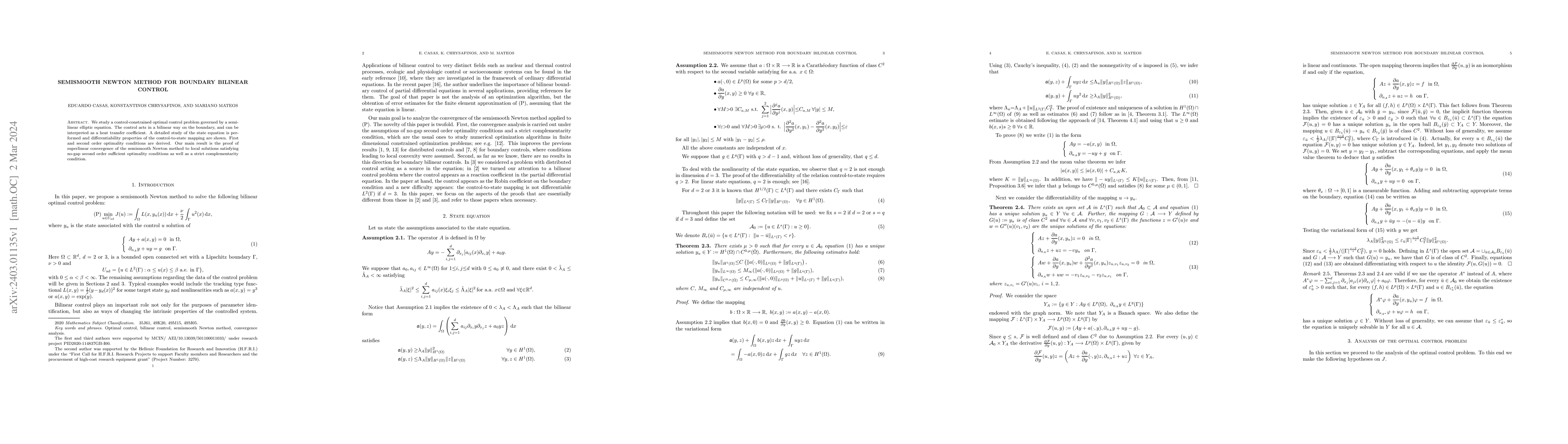 Thumbnail for Semismooth Newton Method for Boundary Bilinear Control