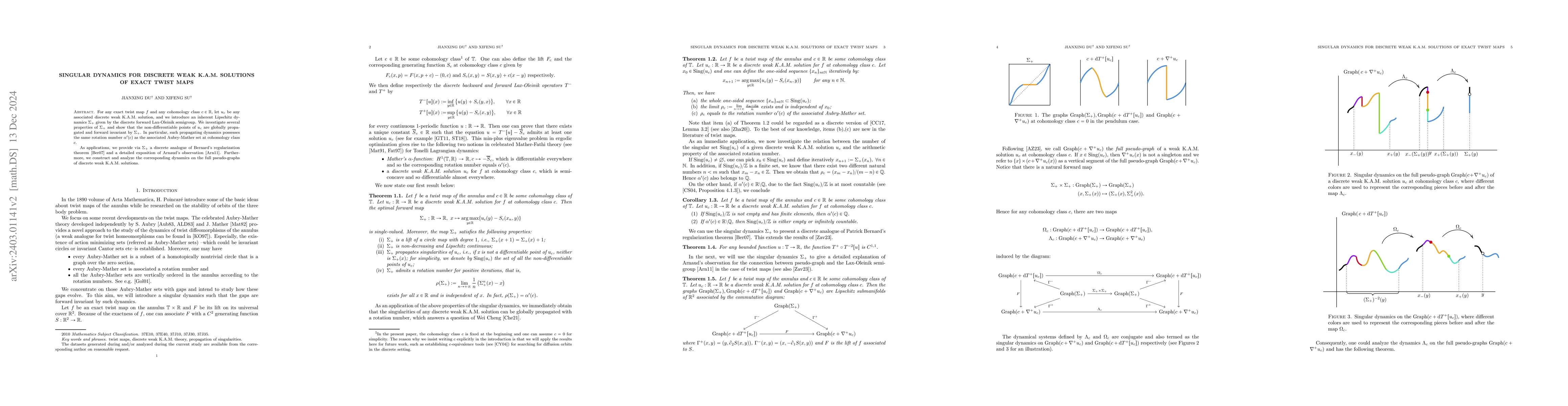 Thumbnail for Singular dynamics for discrete weak K.A.M. solutions of exact twist maps