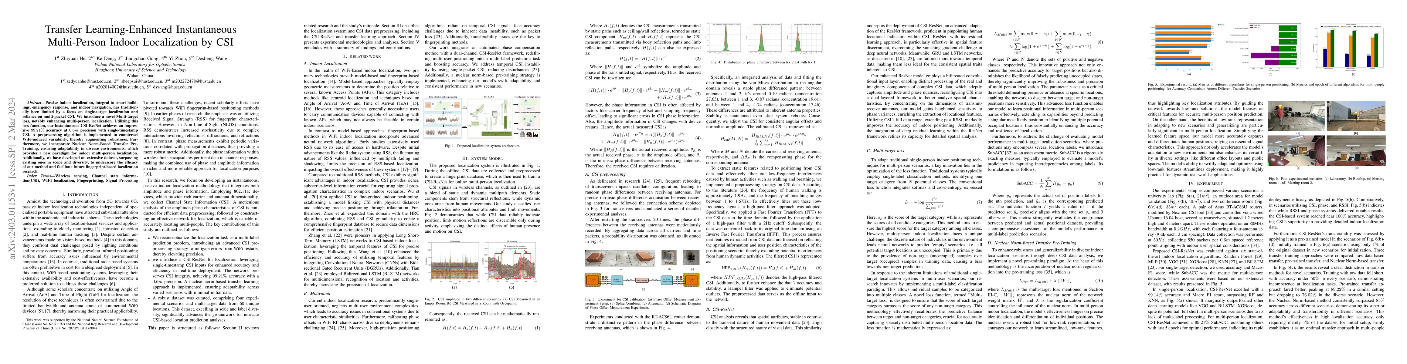 Thumbnail for Transfer Learning-Enhanced Instantaneous Multi-Person Indoor
  Localization by CSI