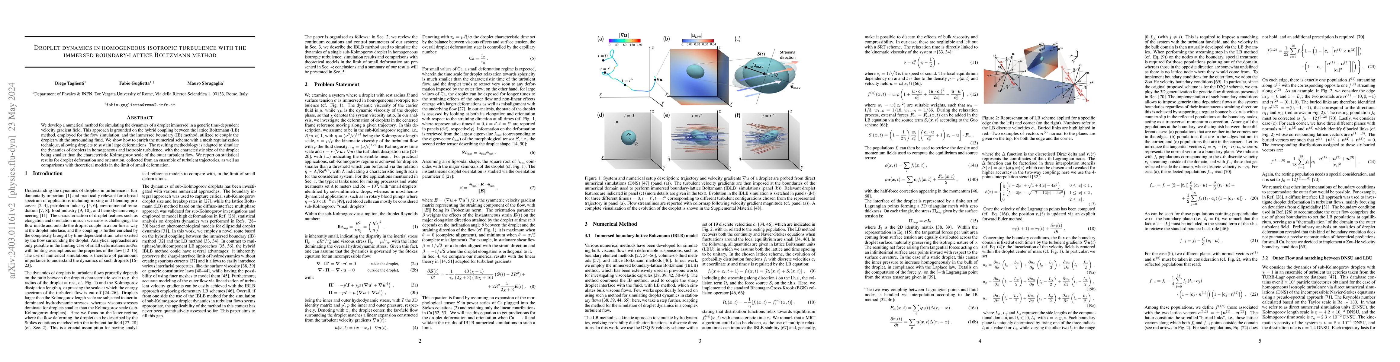 Thumbnail for Droplet dynamics in homogeneous isotropic turbulence with the immersed
  boundary-lattice Boltzmann method
