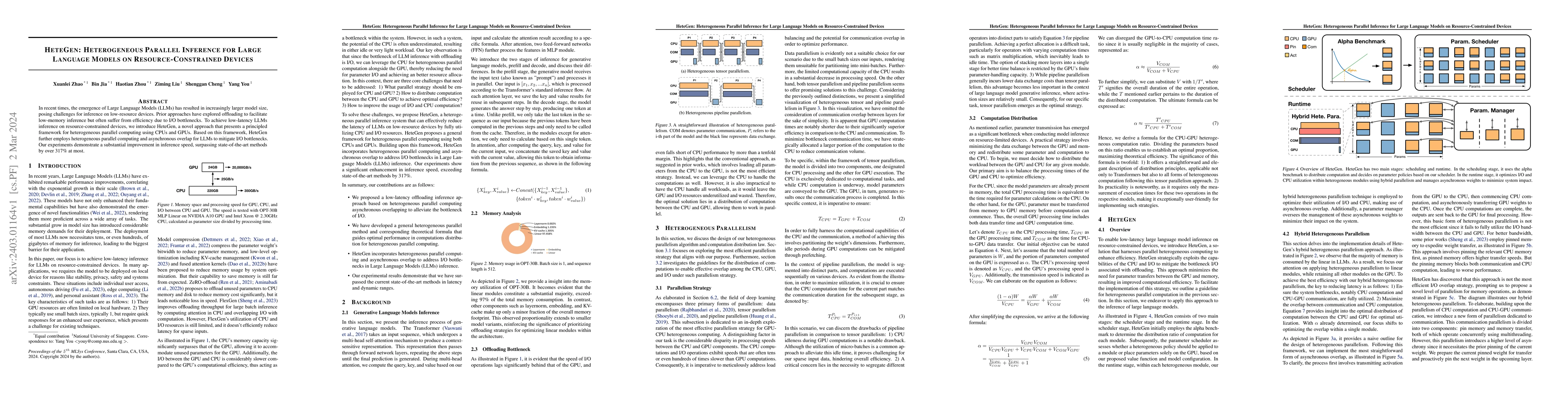 Thumbnail for HeteGen: Heterogeneous Parallel Inference for Large Language Models on
  Resource-Constrained Devices