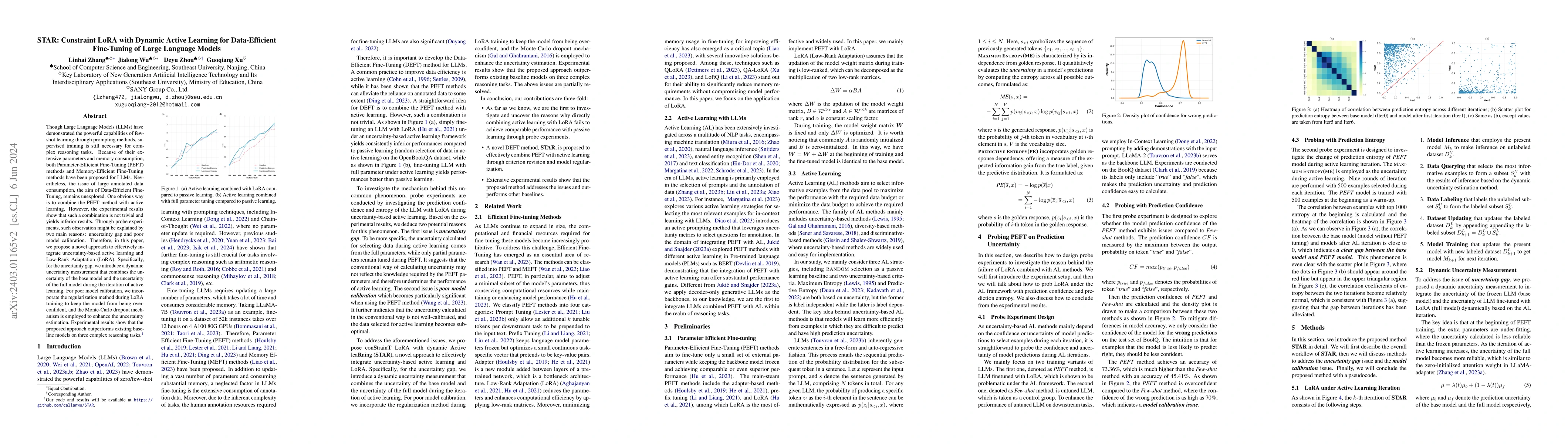 Thumbnail for STAR: Constraint LoRA with Dynamic Active Learning for Data-Efficient
  Fine-Tuning of Large Language Models