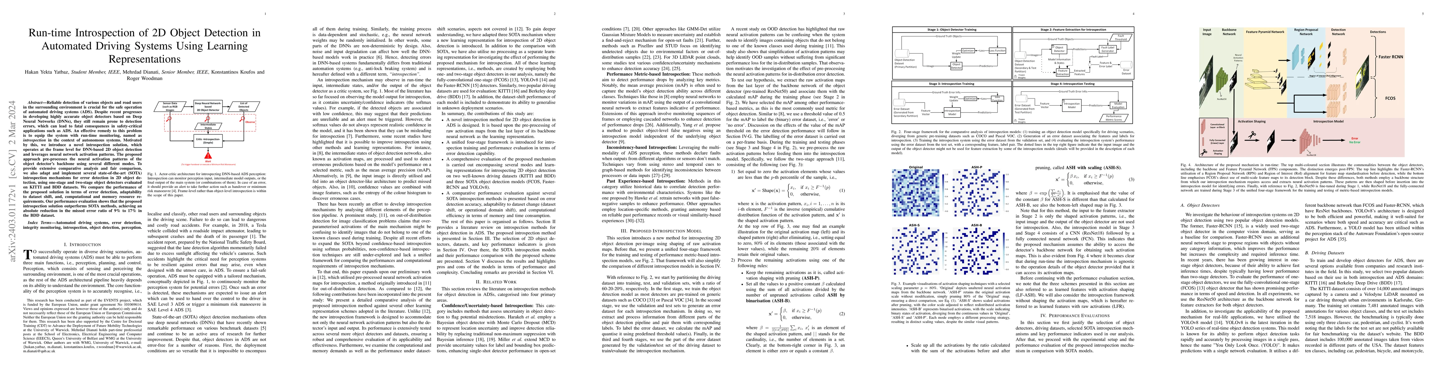 Thumbnail for Run-time Introspection of 2D Object Detection in Automated Driving
  Systems Using Learning Representations
