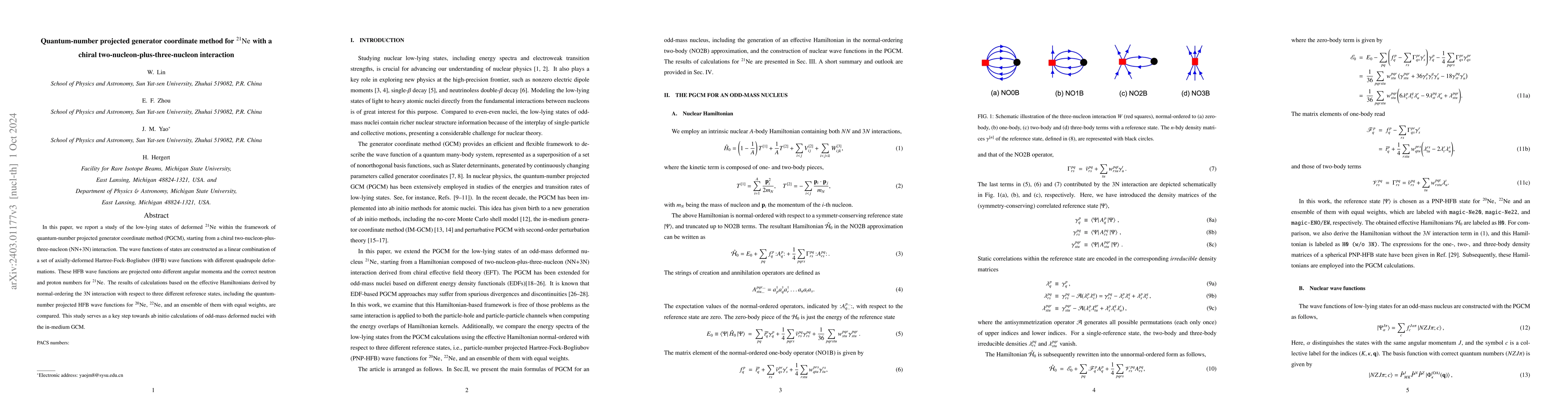 Thumbnail for Quantum-number projected generator coordinate method for $^{21}$Ne with
  a chiral two-nucleon-plus-three-nucleon interaction