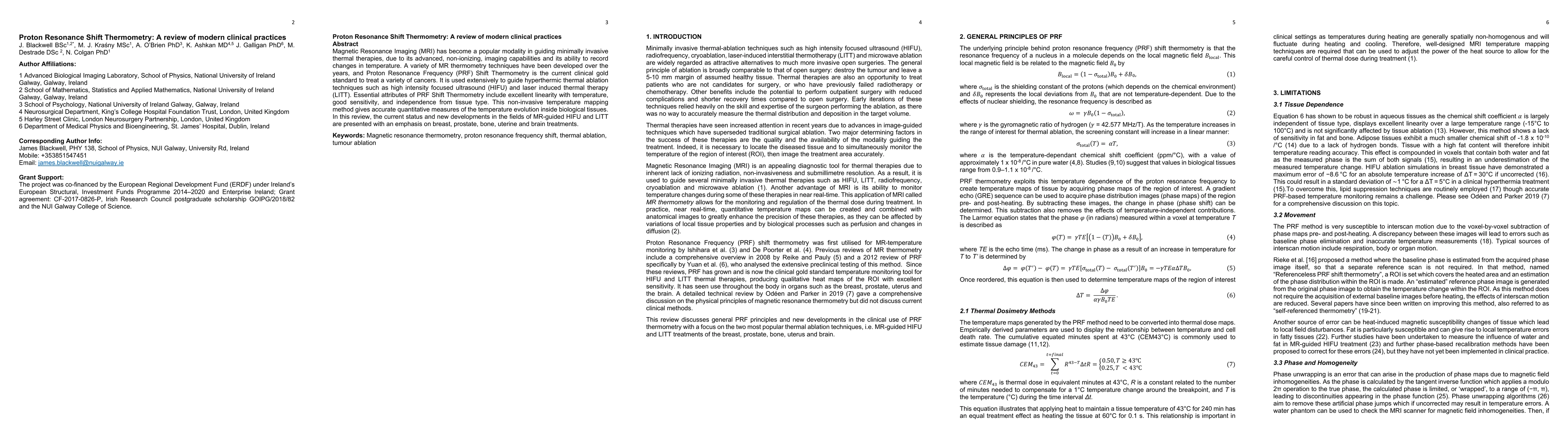 Thumbnail for Proton Resonance Shift Thermometry: A review of modern clinical
  practices