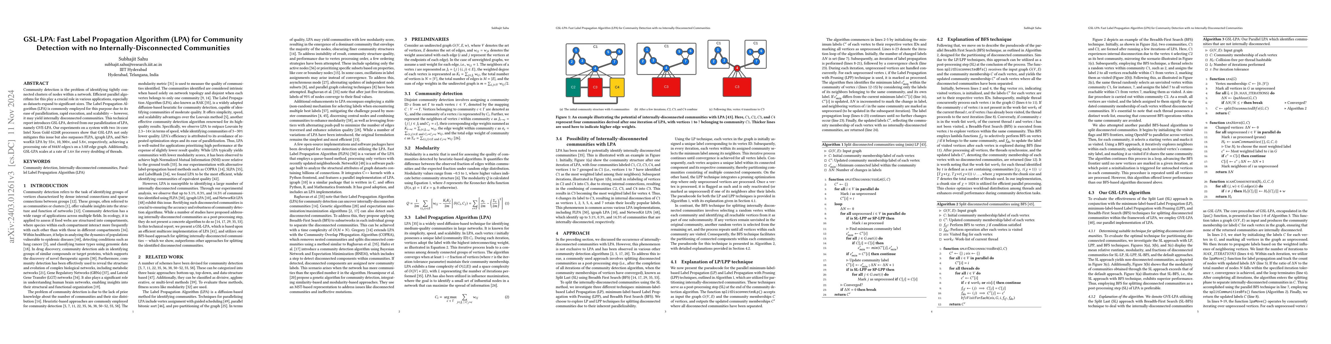 Thumbnail for GSL-LPA: Fast Label Propagation Algorithm (LPA) for Community Detection
  with no Internally-Disconnected Communities
