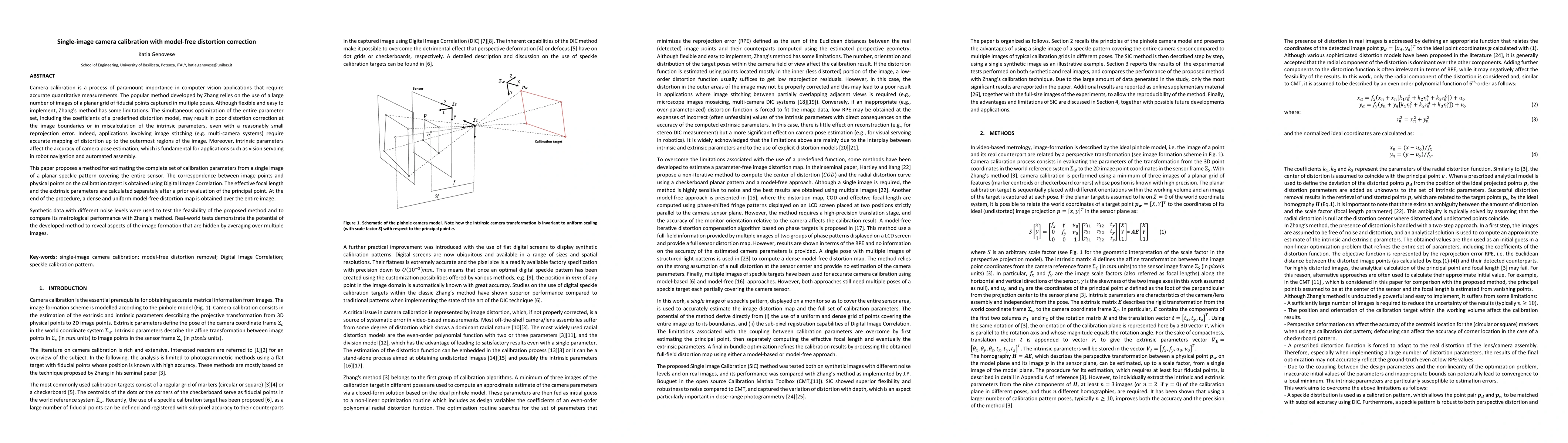 Thumbnail for Single-image camera calibration with model-free distortion correction