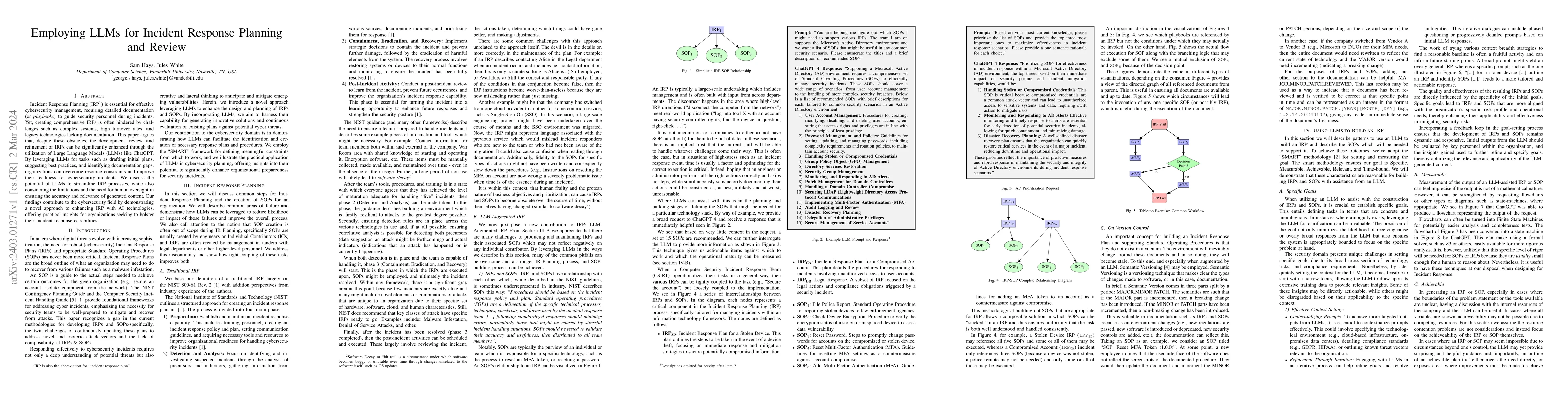 Thumbnail for Employing LLMs for Incident Response Planning and Review