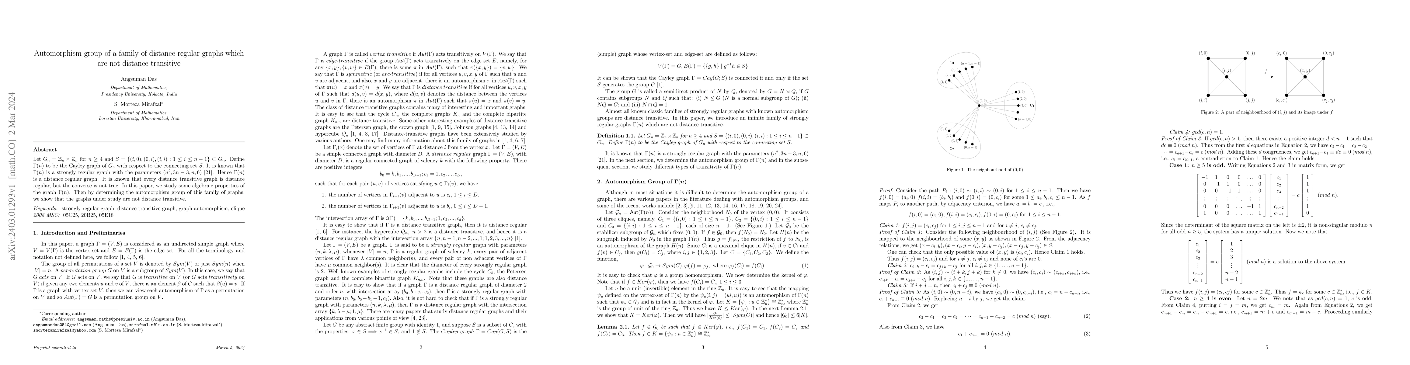 Thumbnail for Automorphism group of a family of distance regular graphs which are not
  distance transitive