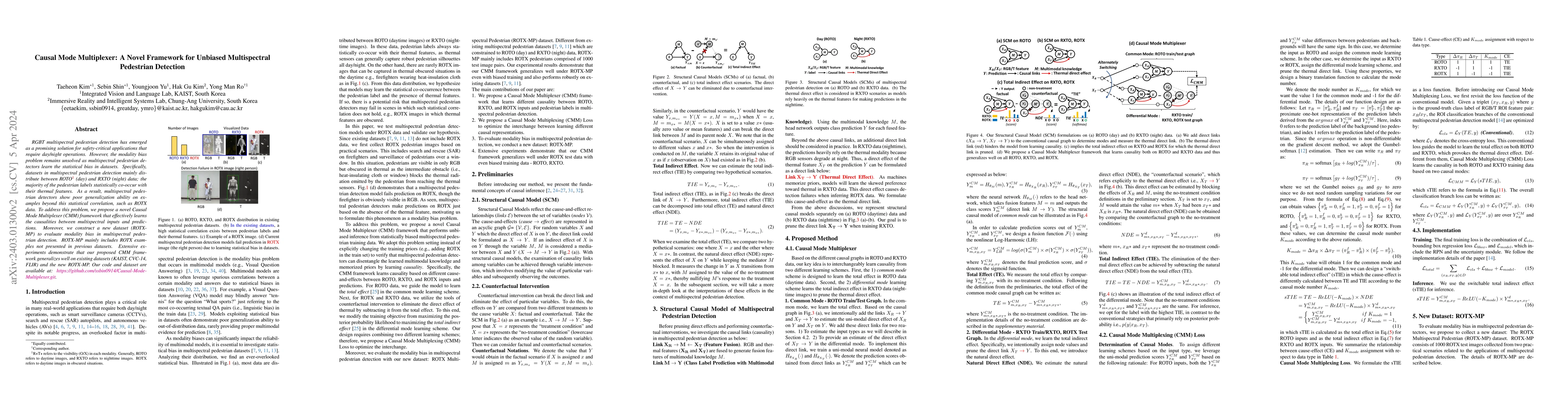 Thumbnail for Causal Mode Multiplexer: A Novel Framework for Unbiased Multispectral
  Pedestrian Detection