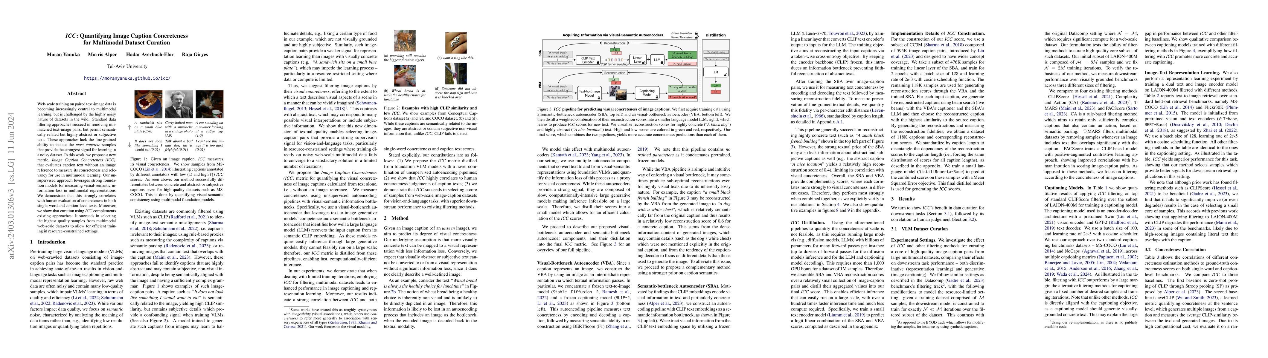 Thumbnail for ICC: Quantifying Image Caption Concreteness for Multimodal Dataset
  Curation