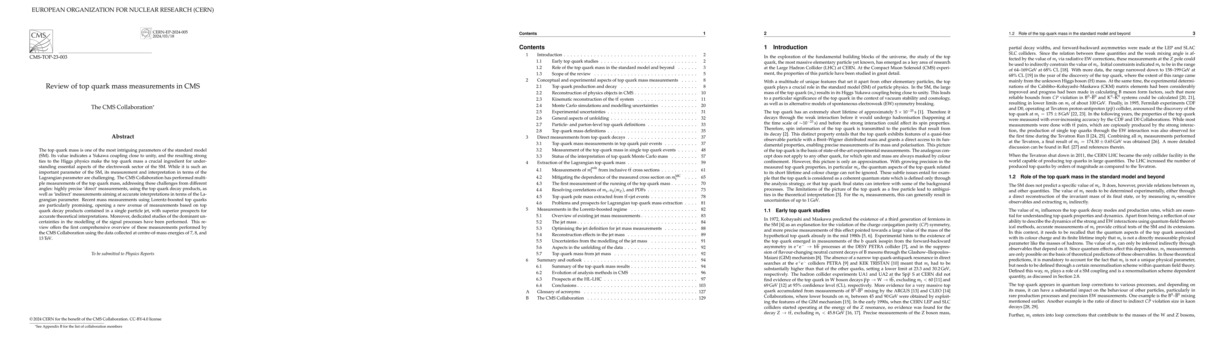 Thumbnail for Review of top quark mass measurements in CMS