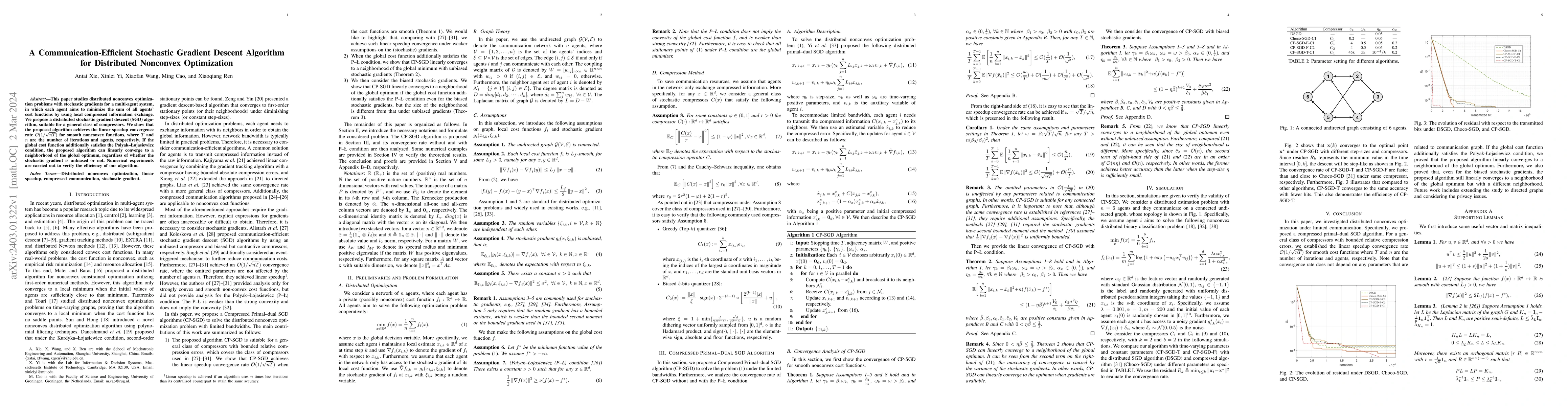Thumbnail for A Communication-Efficient Stochastic Gradient Descent Algorithm for
  Distributed Nonconvex Optimization