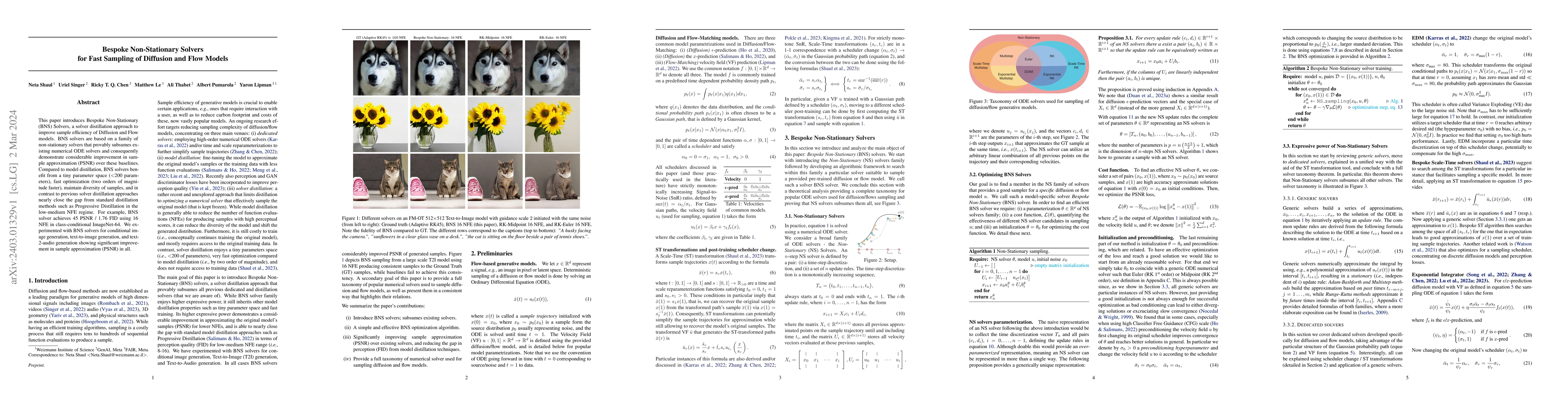 Thumbnail for Bespoke Non-Stationary Solvers for Fast Sampling of Diffusion and Flow
  Models