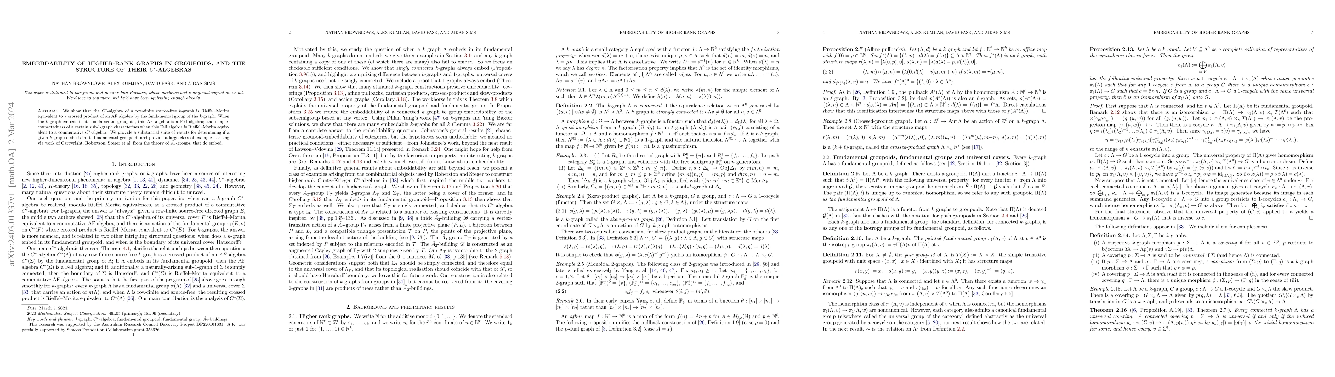 Thumbnail for Embeddability of higher-rank graphs in groupoids, and the structure of
  their C*-algebras