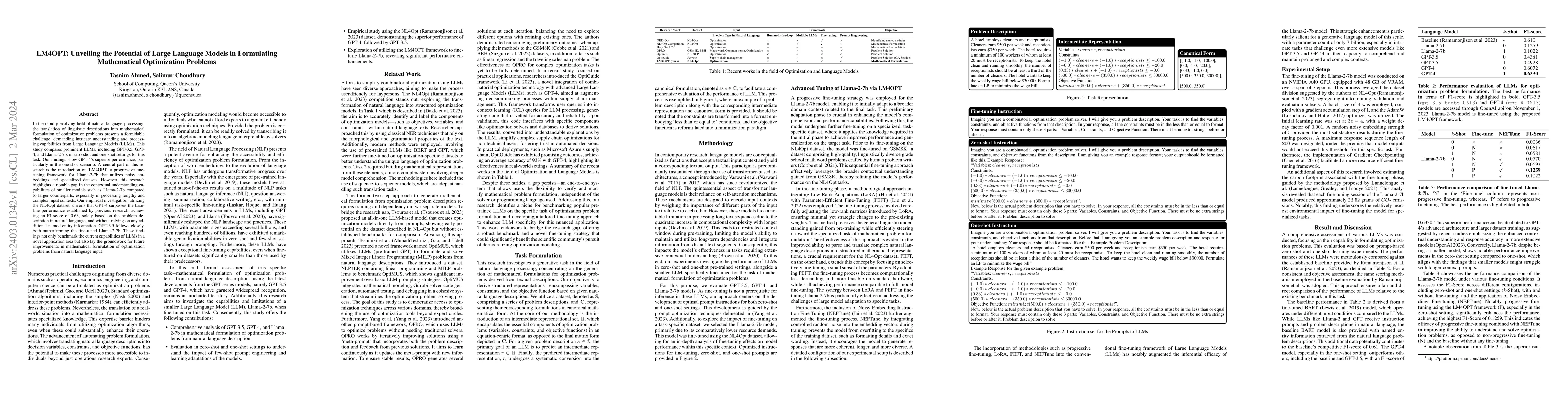 Thumbnail for LM4OPT: Unveiling the Potential of Large Language Models in Formulating
  Mathematical Optimization Problems