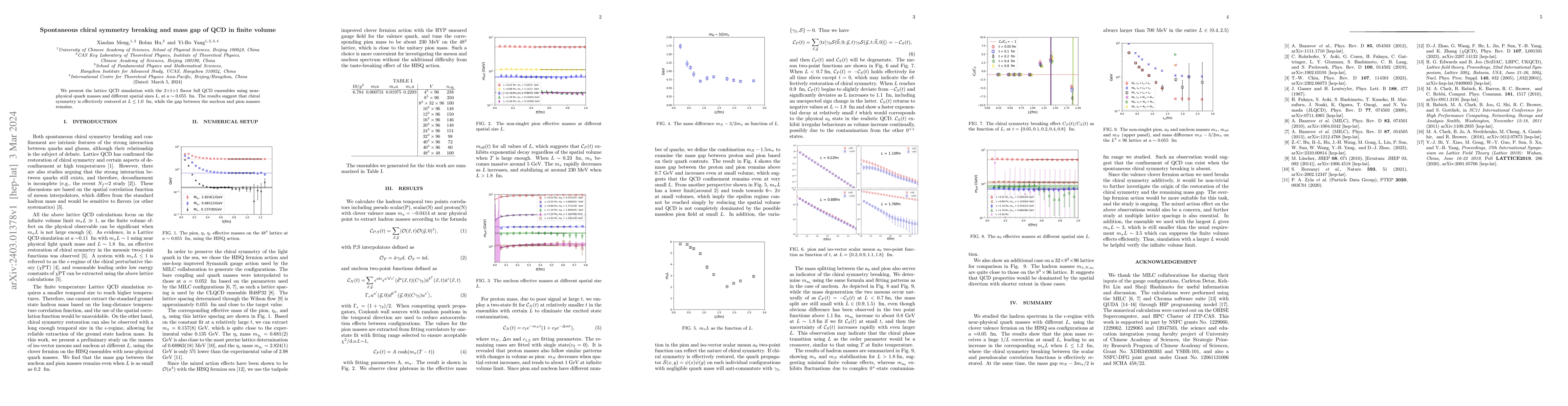 Thumbnail for Spontaneous chiral symmetry breaking and mass gap of QCD in finite
  volume