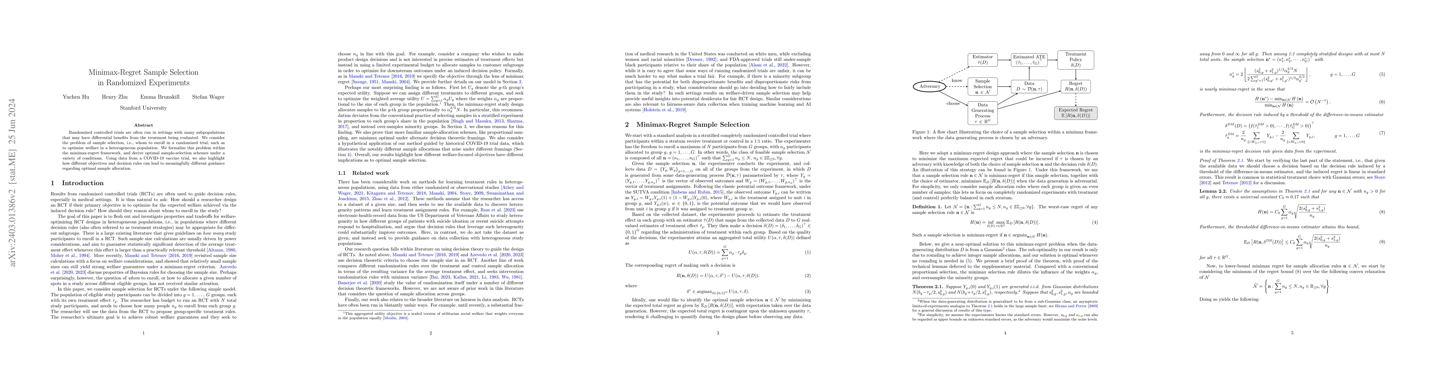 Thumbnail for Minimax-Regret Sample Selection in Randomized Experiments