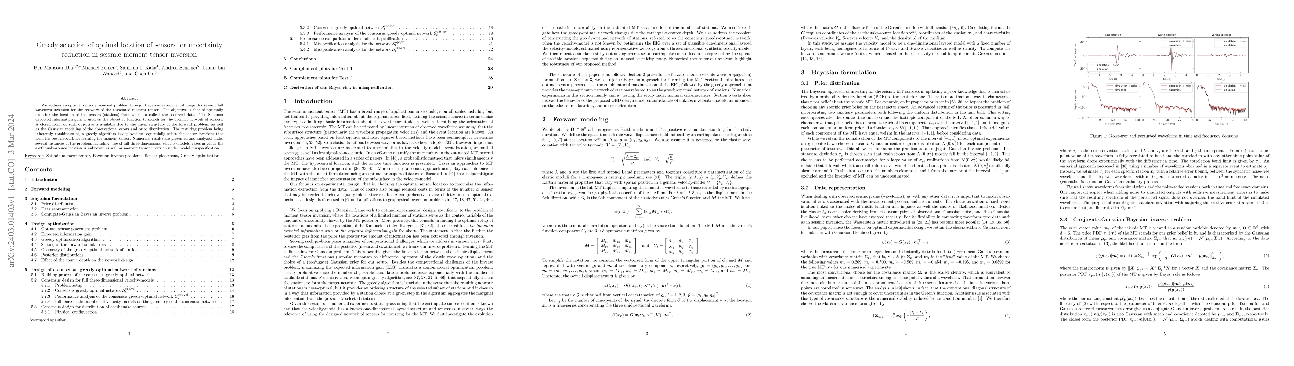 Thumbnail for Greedy selection of optimal location of sensors for uncertainty
  reduction in seismic moment tensor inversion