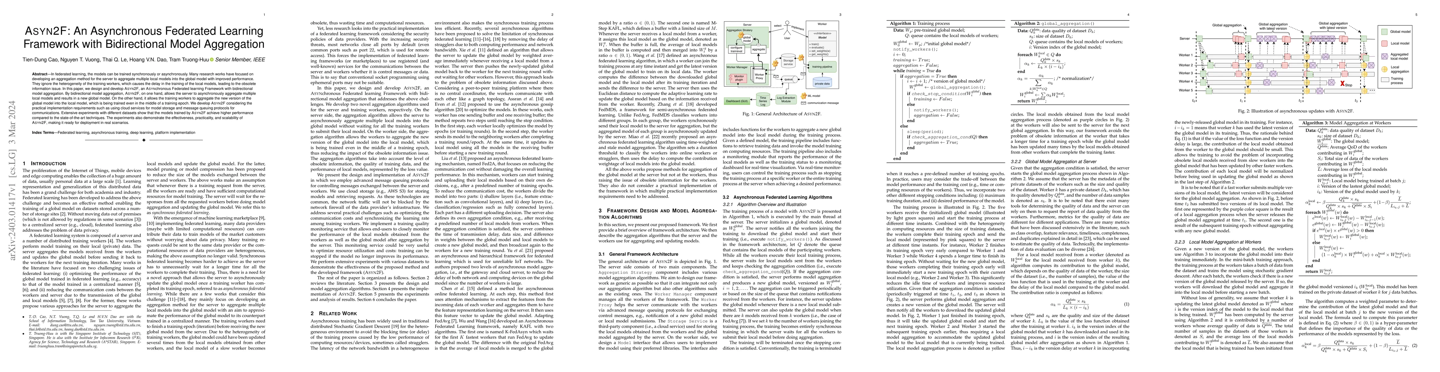 Thumbnail for Asyn2F: An Asynchronous Federated Learning Framework with Bidirectional
  Model Aggregation