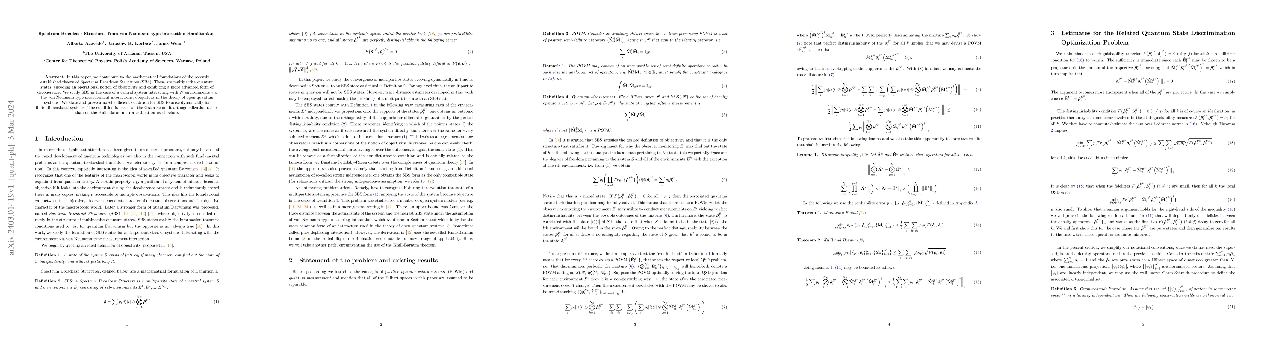 Thumbnail for Spectrum Broadcast Structures from von Neumann type interaction
  Hamiltonians