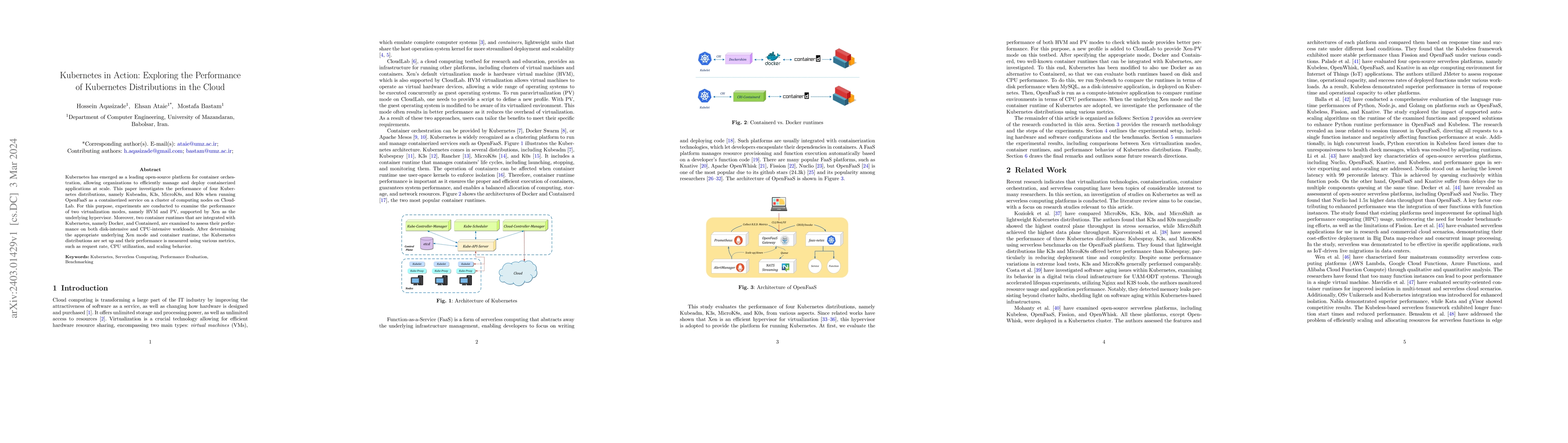 Thumbnail for Kubernetes in Action: Exploring the Performance of Kubernetes
  Distributions in the Cloud