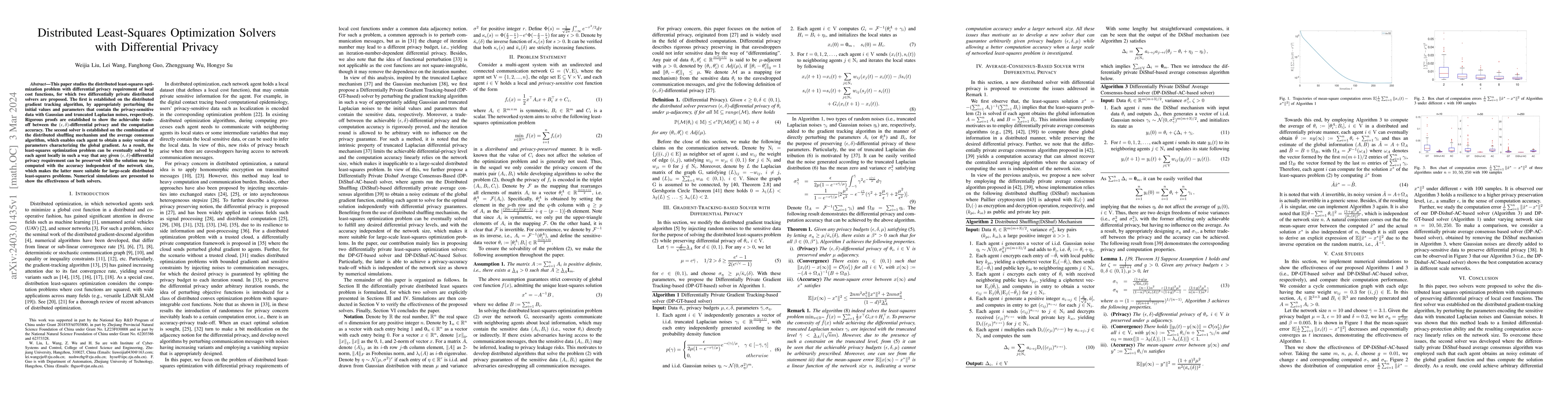 Thumbnail for Distributed Least-Squares Optimization Solvers with Differential Privacy