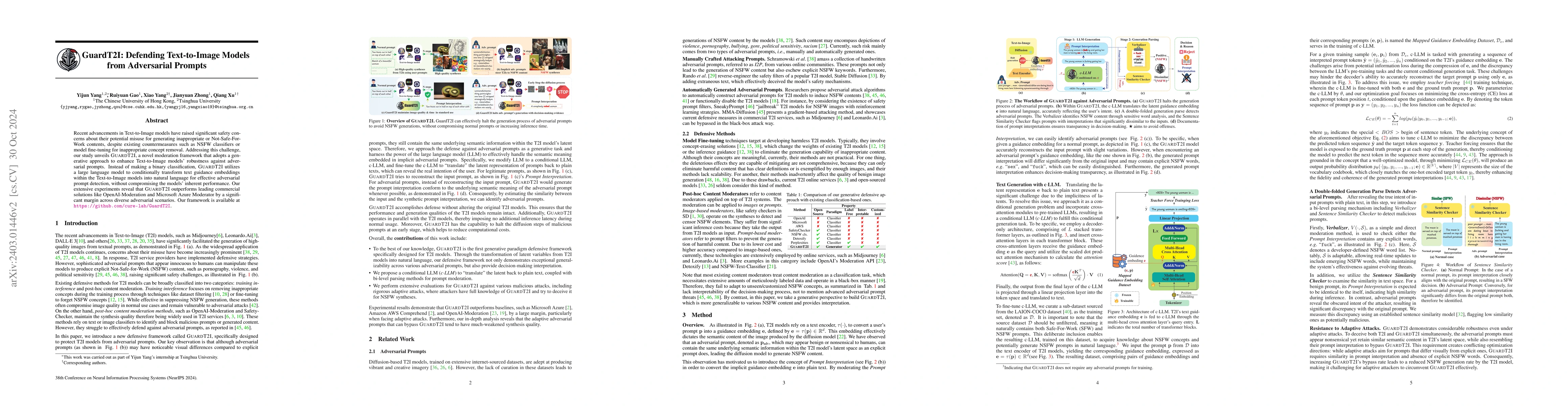 Thumbnail for GuardT2I: Defending Text-to-Image Models from Adversarial Prompts