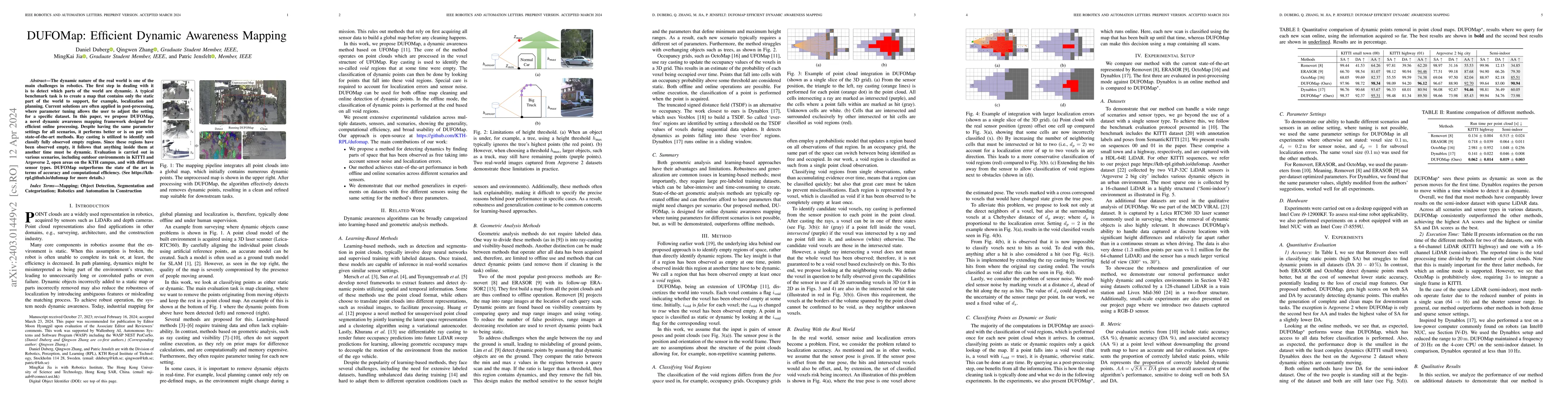 Thumbnail for DUFOMap: Efficient Dynamic Awareness Mapping