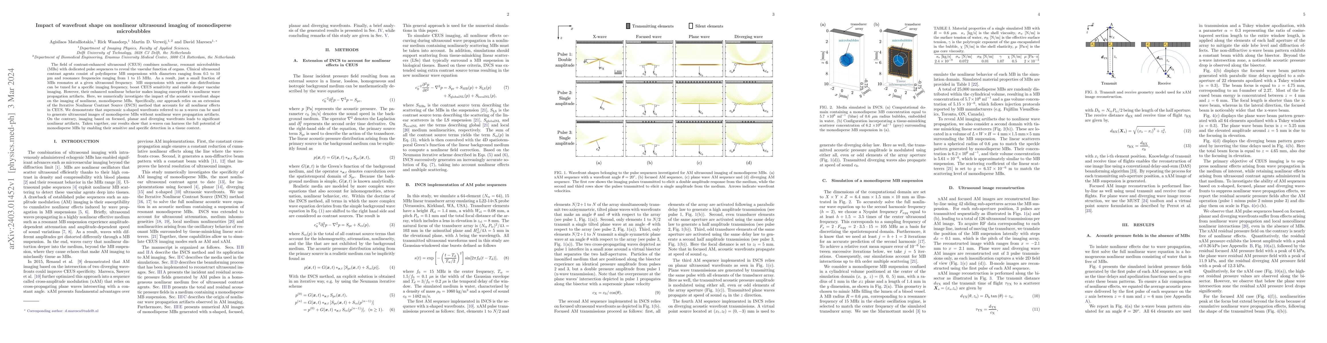 Thumbnail for Impact of wavefront shape on nonlinear ultrasound imaging of
  monodisperse microbubbles