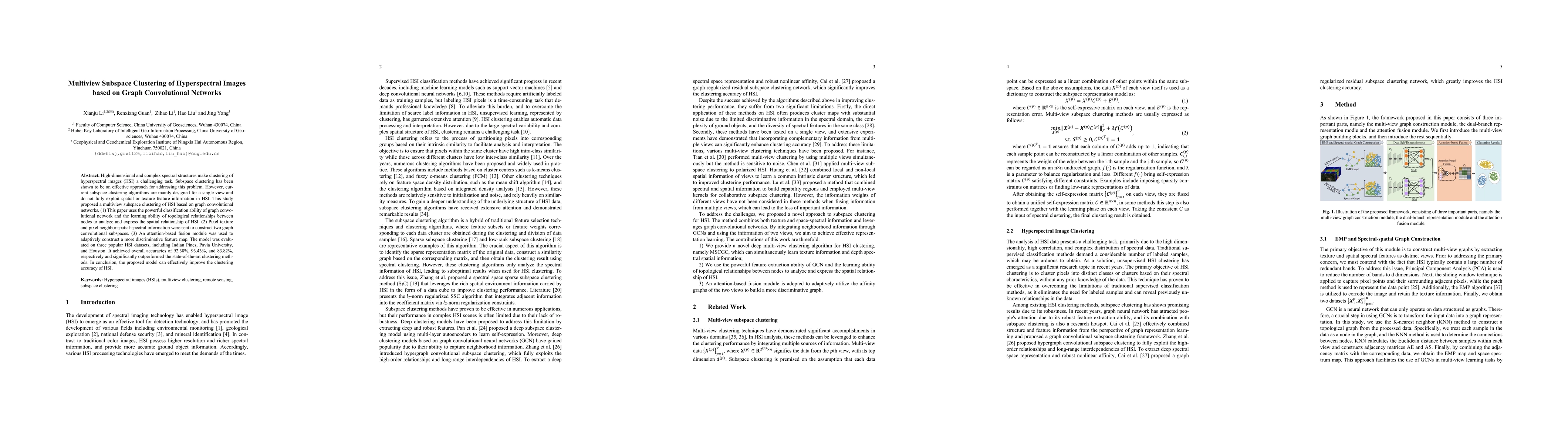 Thumbnail for Multiview Subspace Clustering of Hyperspectral Images based on Graph
  Convolutional Networks