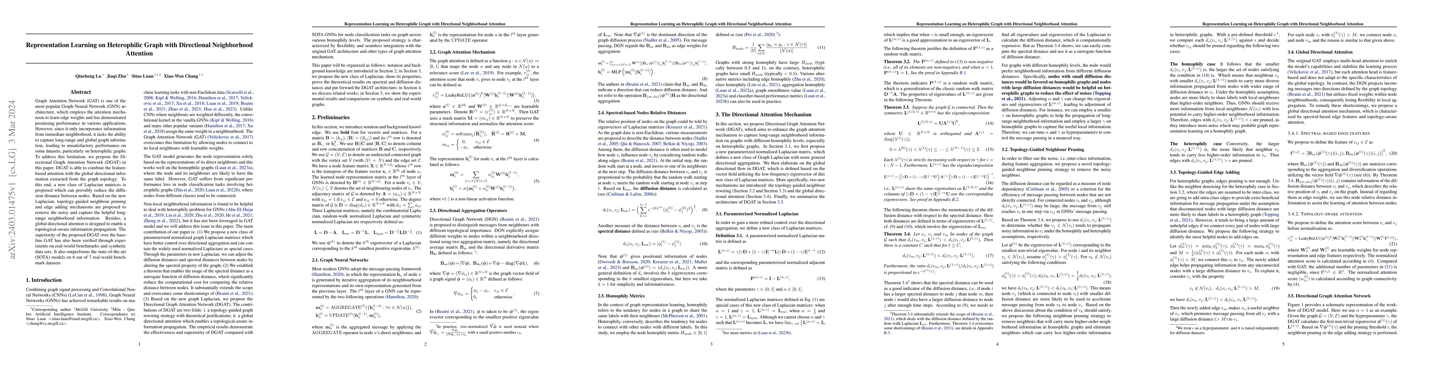 Thumbnail for Representation Learning on Heterophilic Graph with Directional
  Neighborhood Attention