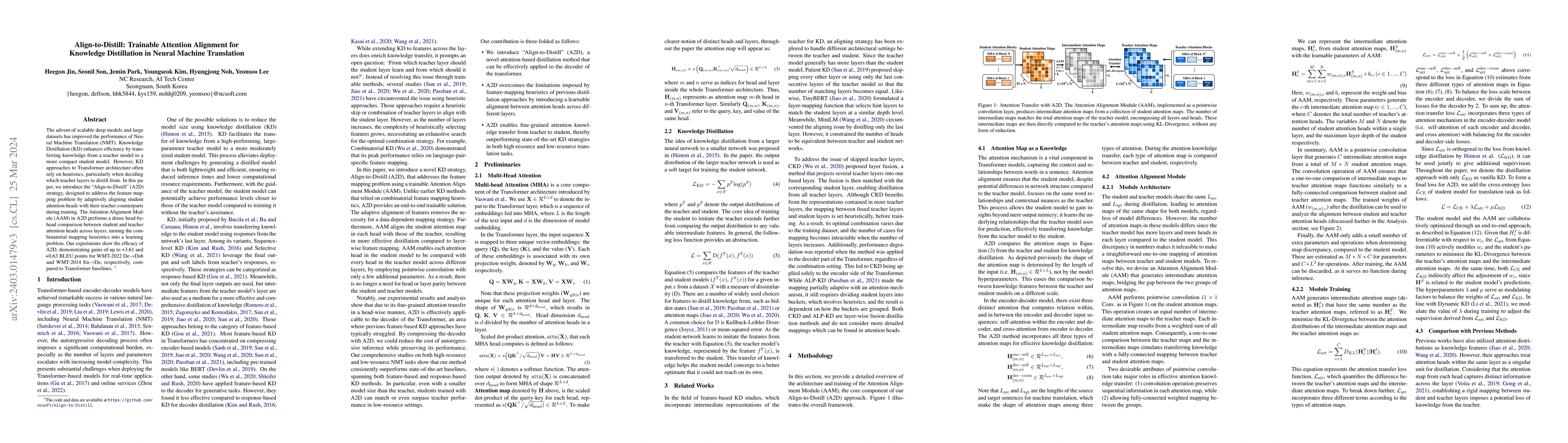 Thumbnail for Align-to-Distill: Trainable Attention Alignment for Knowledge
  Distillation in Neural Machine Translation