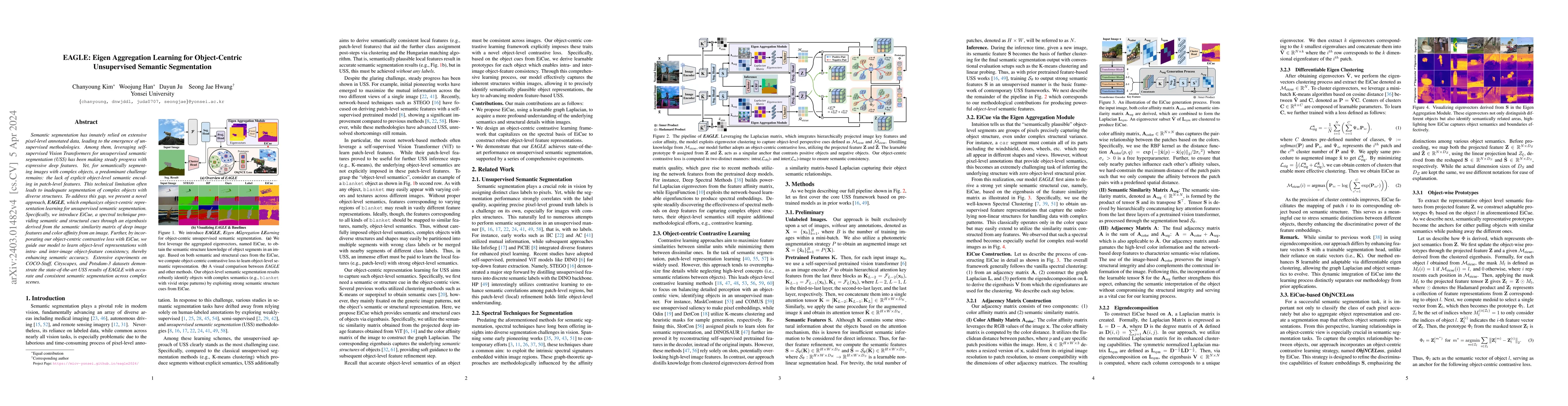 Thumbnail for EAGLE: Eigen Aggregation Learning for Object-Centric Unsupervised
  Semantic Segmentation