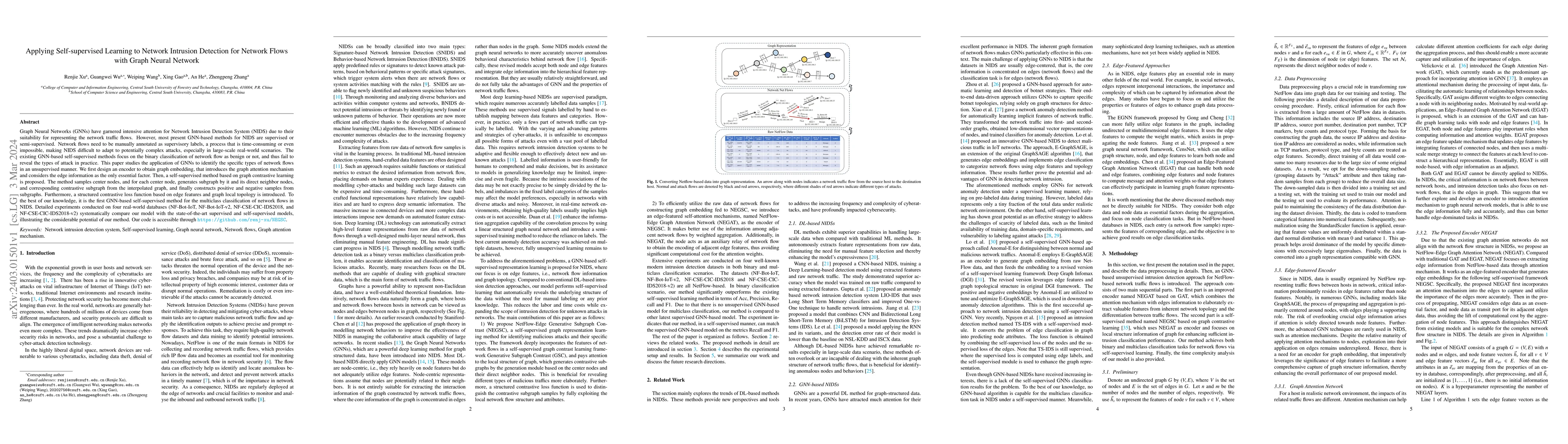 Thumbnail for Applying Self-supervised Learning to Network Intrusion Detection for
  Network Flows with Graph Neural Network