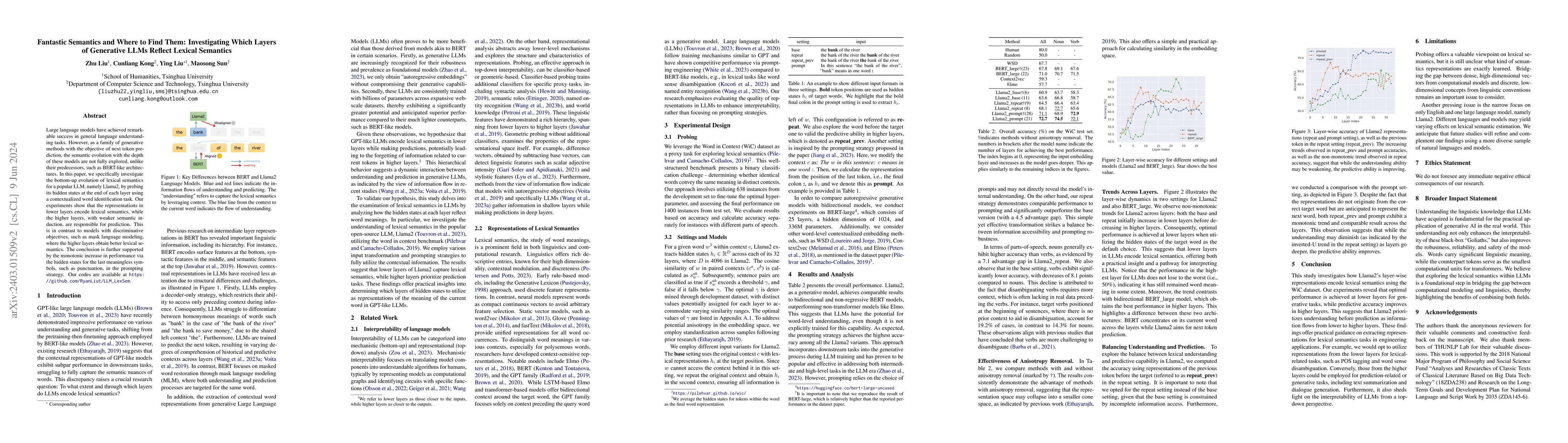Thumbnail for Fantastic Semantics and Where to Find Them: Investigating Which Layers
  of Generative LLMs Reflect Lexical Semantics
