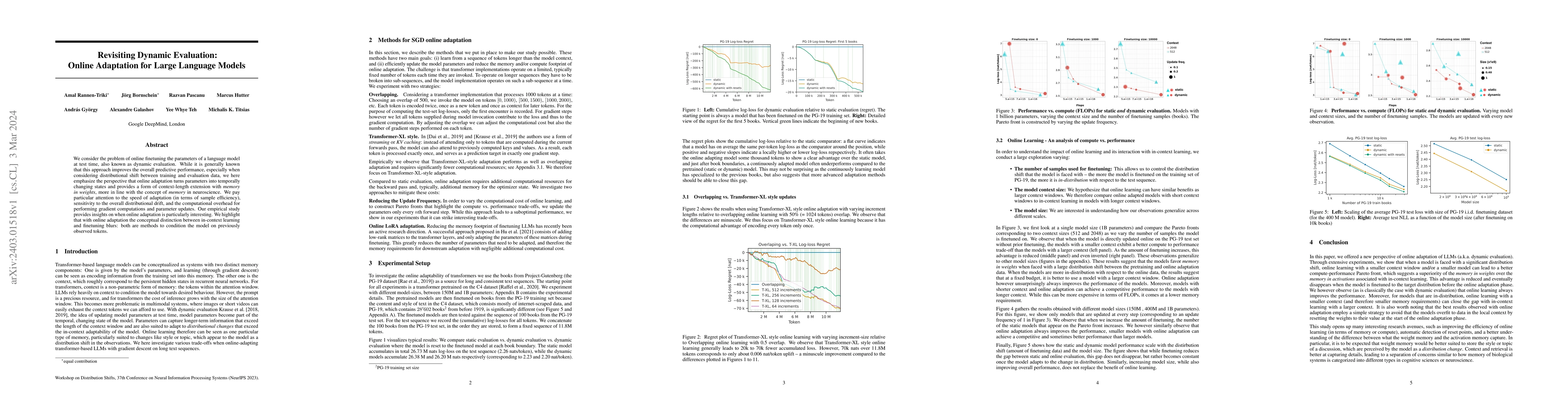 Thumbnail for Revisiting Dynamic Evaluation: Online Adaptation for Large Language
  Models