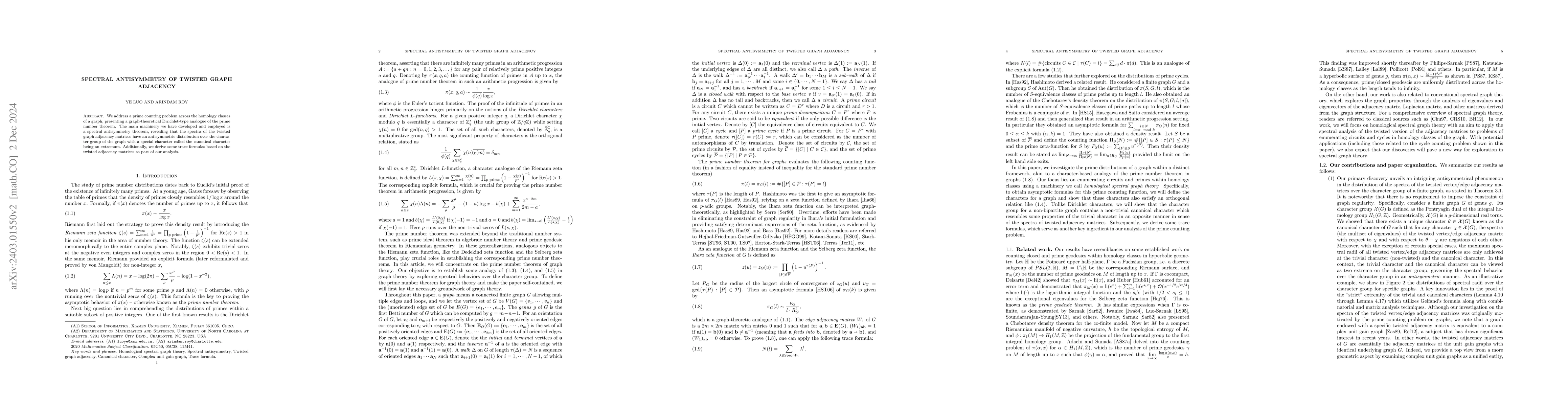 Thumbnail for Spectral antisymmetry of twisted graph adjacency