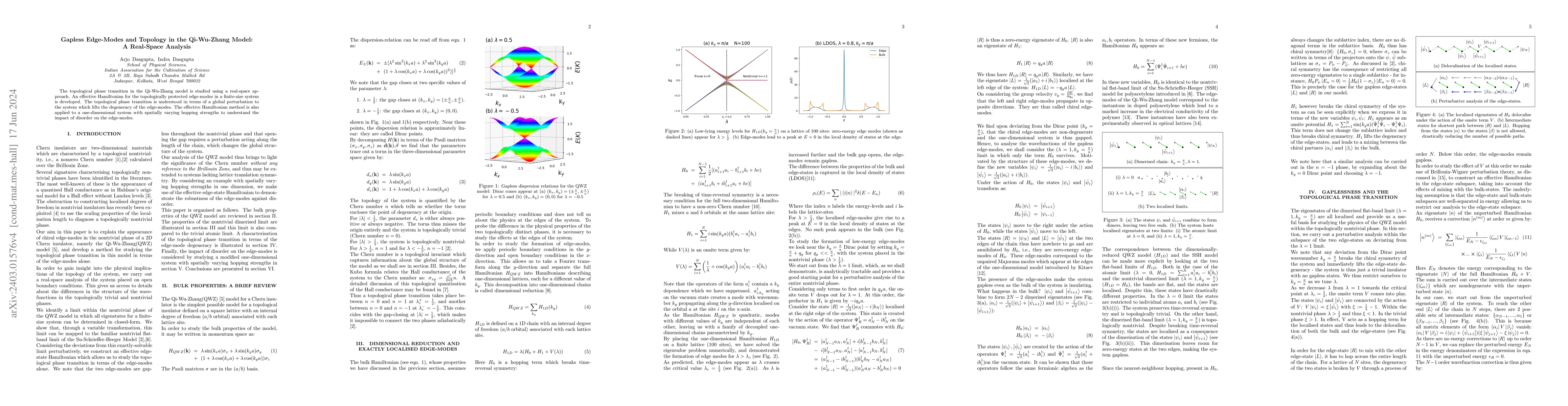 Thumbnail for Gapless Edge-Modes and Topology in the Qi-Wu-Zhang Model: A Real-Space
  Analysis