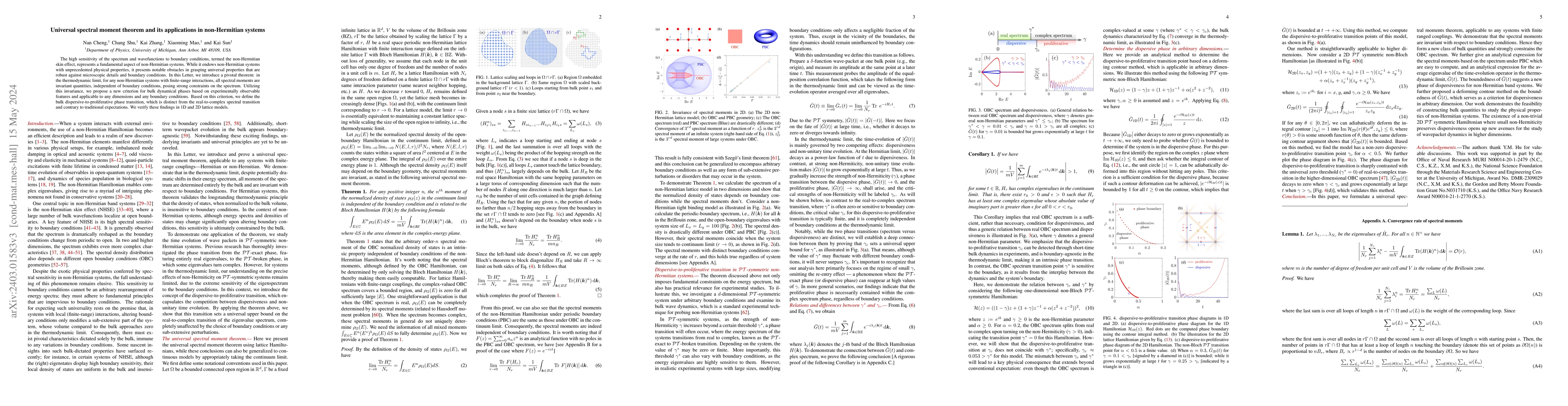 Thumbnail for Universal spectral moment theorem and its applications in non-Hermitian
  systems