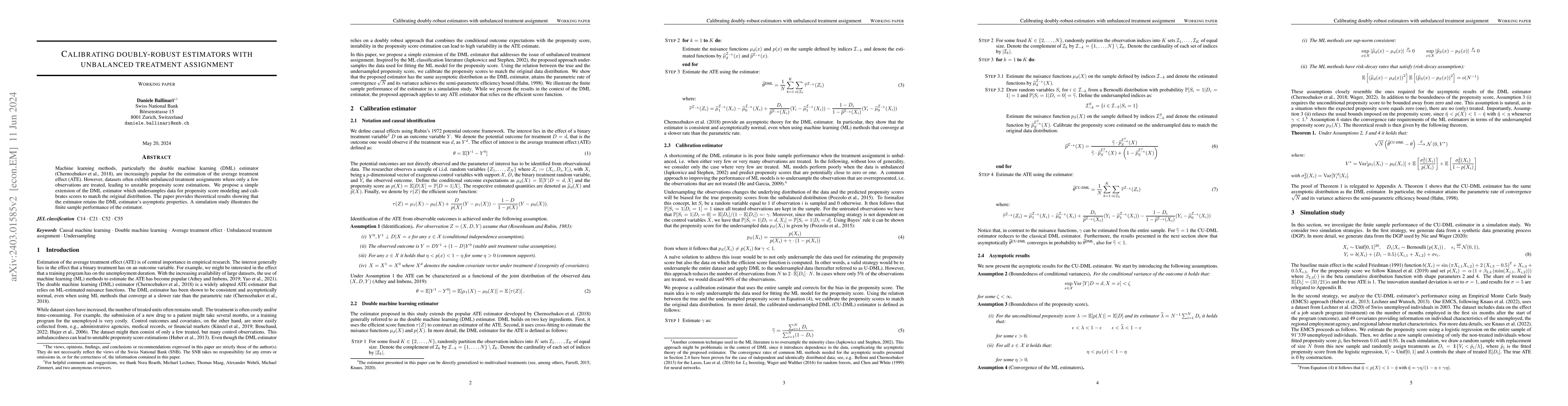 Thumbnail for Calibrating doubly-robust estimators with unbalanced treatment
  assignment
