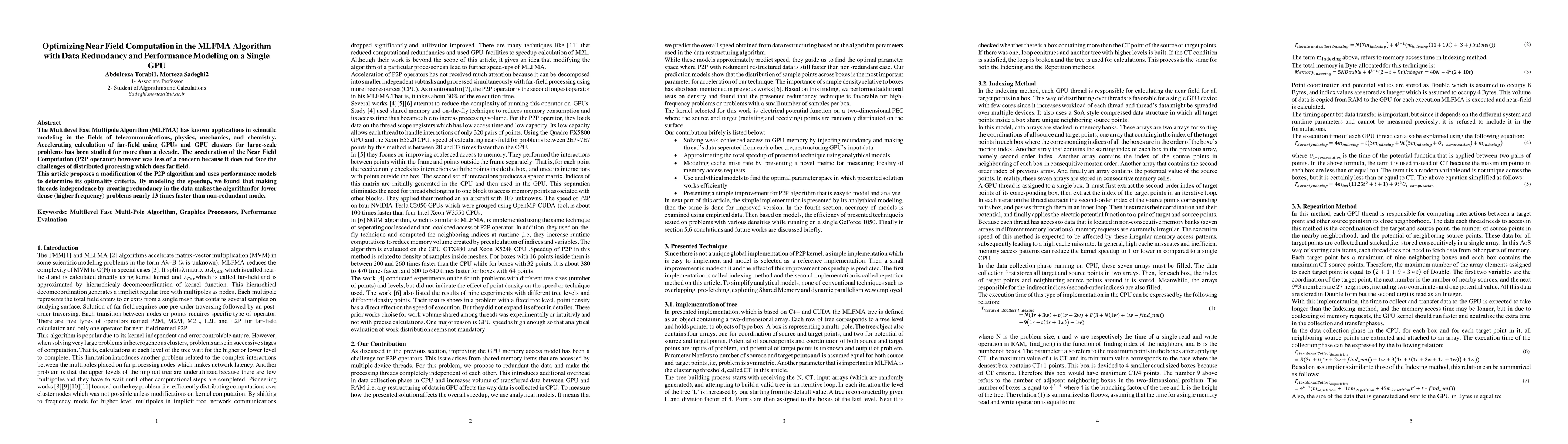 Thumbnail for Optimizing Near Field Computation in the MLFMA Algorithm with Data
  Redundancy and Performance Modeling on a Single GPU