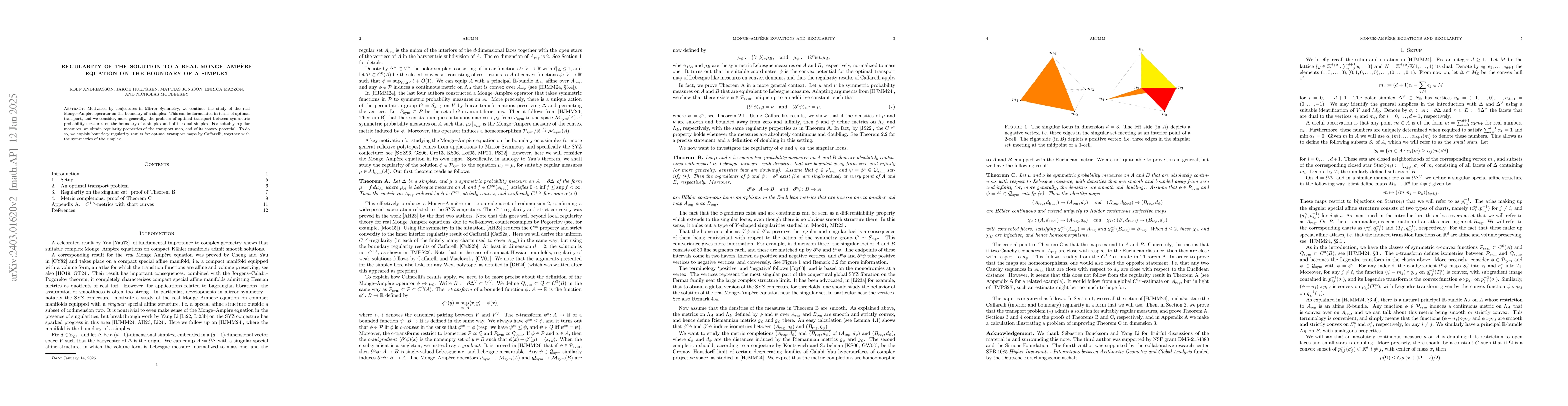 Thumbnail for Regularity of the solution to a real Monge--Amp\`ere equation on the
  boundary of a simplex