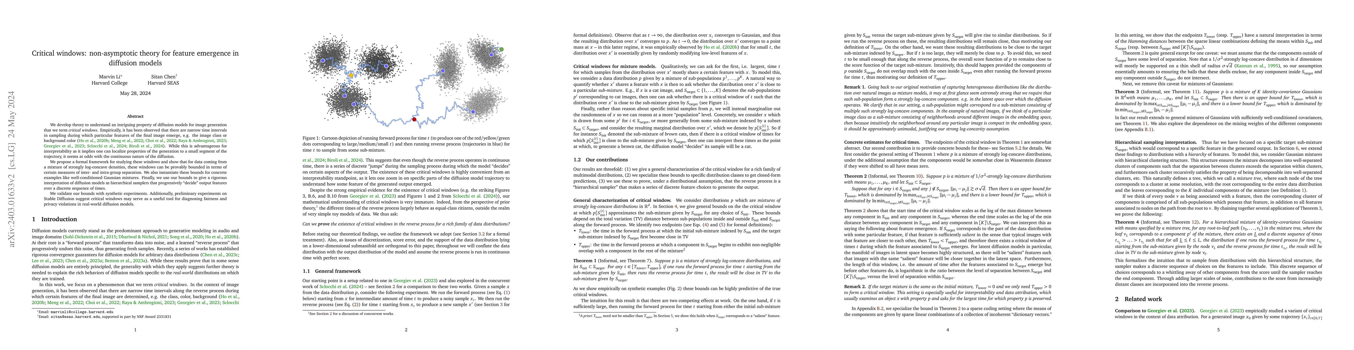 Thumbnail for Critical windows: non-asymptotic theory for feature emergence in
  diffusion models