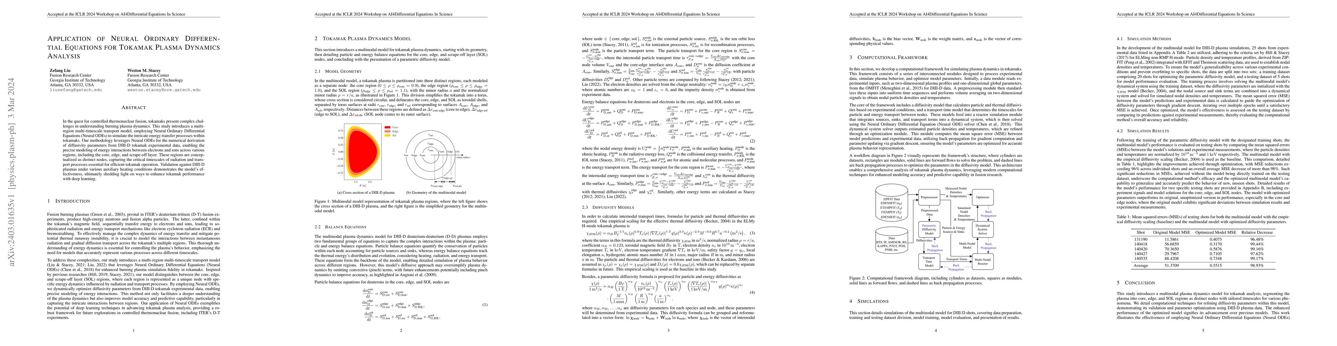 Thumbnail for Application of Neural Ordinary Differential Equations for Tokamak Plasma
  Dynamics Analysis