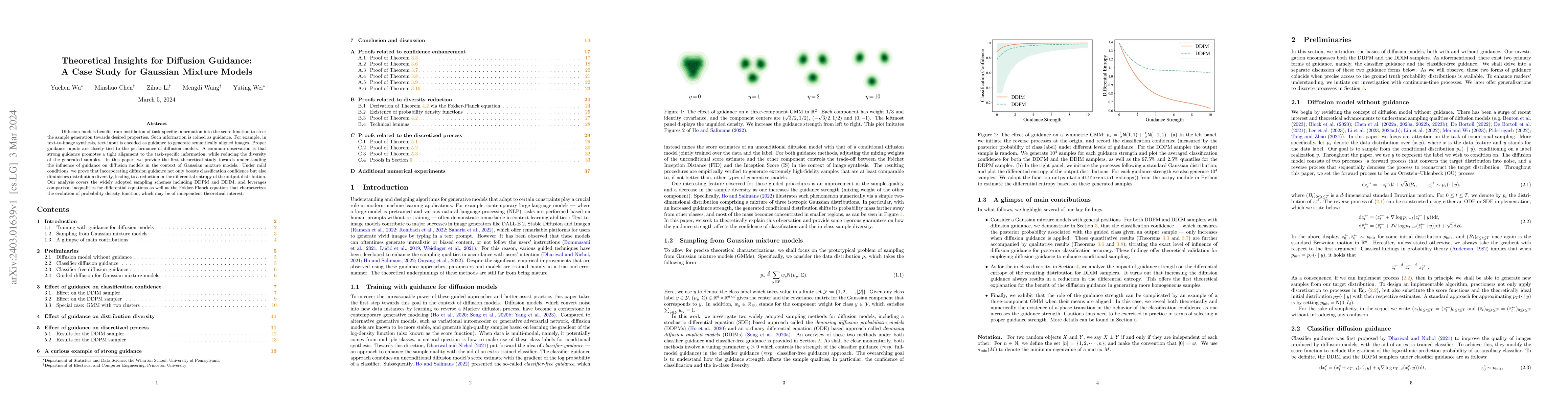 Thumbnail for Theoretical Insights for Diffusion Guidance: A Case Study for Gaussian
  Mixture Models
