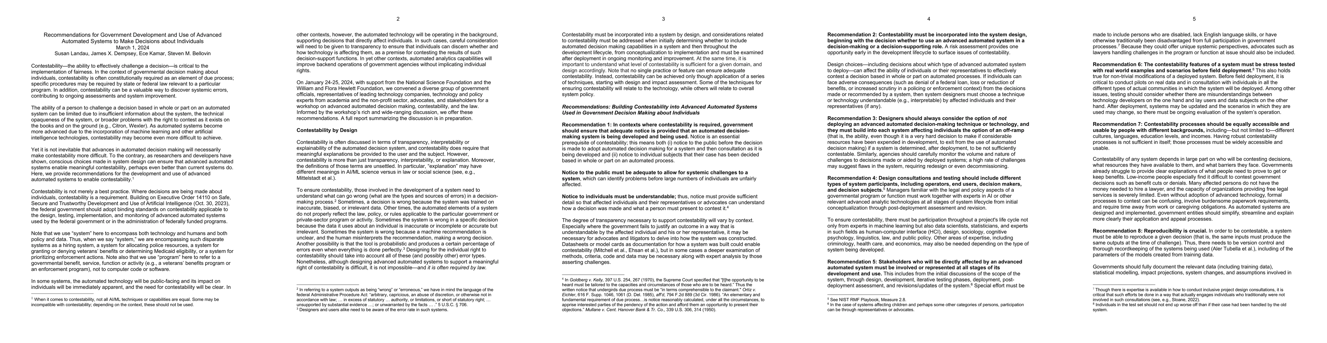 Thumbnail for Recommendations for Government Development and Use of Advanced Automated
  Systems to Make Decisions about Individuals