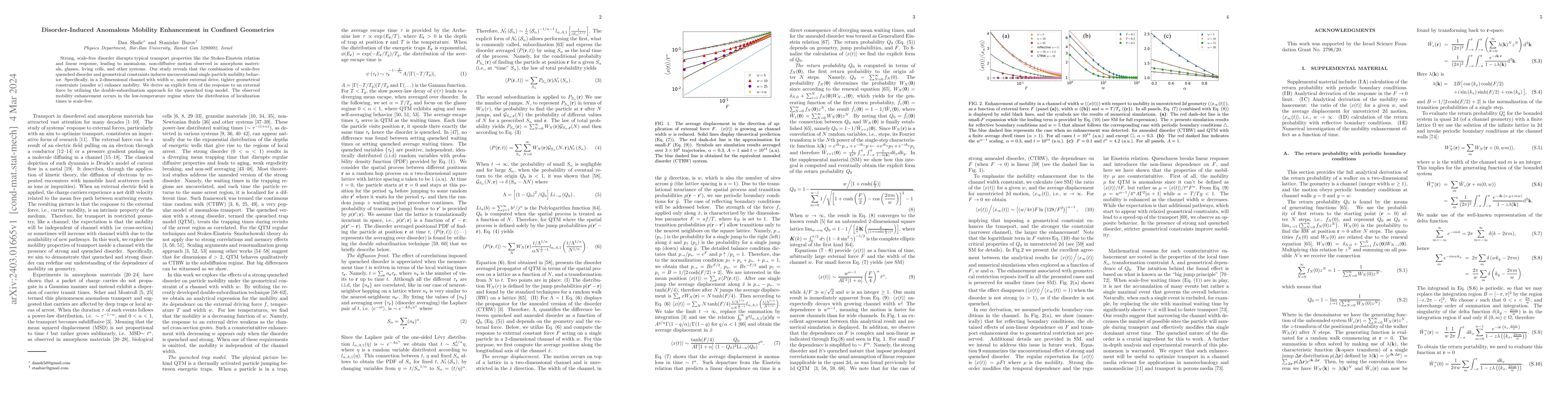 Thumbnail for Disorder-Induced Anomalous Mobility Enhancement in Confined Geometries